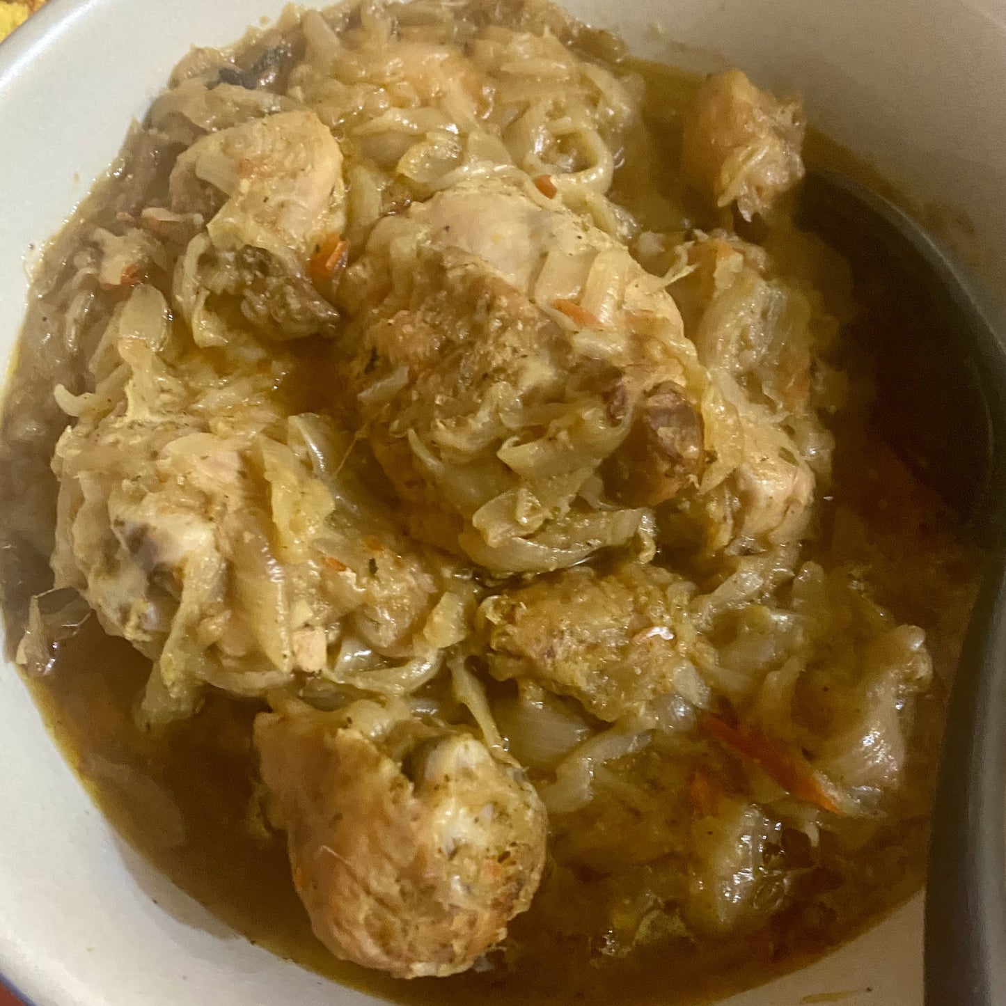 Poulet Yassa (Chicken in a lemony sauce) w/ Brown or White Rice